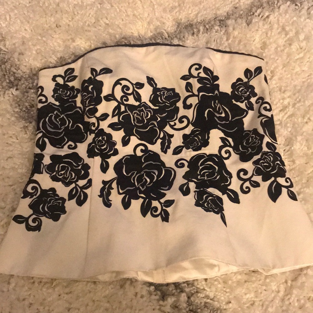 White House Black Market, black & white  bustier.